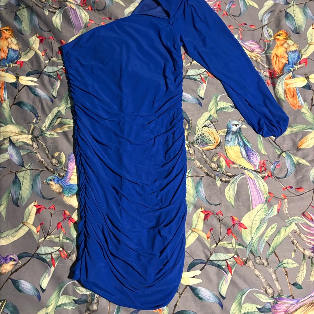 Elegant Blue One-Shoulder Dress